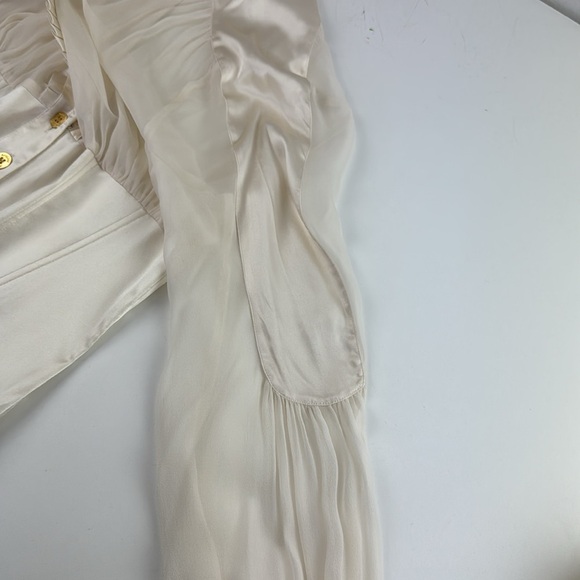 Marciano by Guess Woman's Long Sleeve cream Silk Blouse - Picture 11 of 12